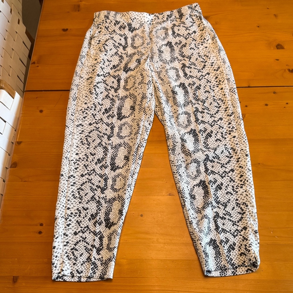 J Crew Snake Print Pants- pockets & elastic waist